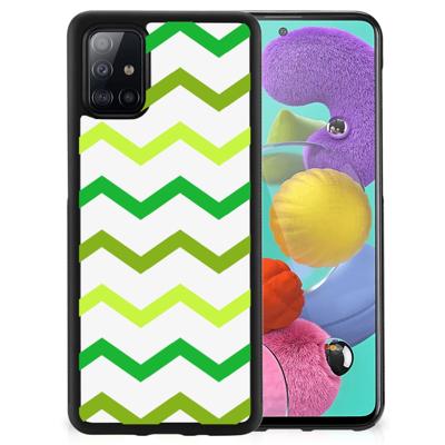 Samsung Galaxy A51 Bumper Case Zigzag Groen