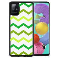 Samsung Galaxy A51 Bumper Case Zigzag Groen - thumbnail