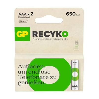GP ReCyko Oplaadbare AAA batterij (potlood) NiMH 650 mAh 1.2 V 2 stuk(s)