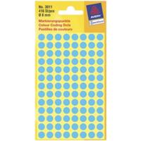 Etiket avery 3011 rond 8mm blauw 416st - thumbnail