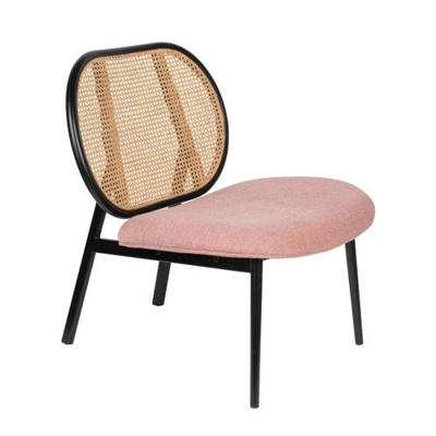 Zuiver Fauteuil 'Spike' Rotan en stof, kleur Roze