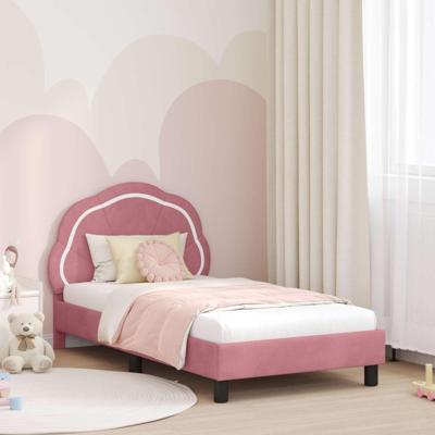 Bedframe voor kinderen met hoofdbord Roze 80 x 160 cm Fluweel