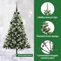 VidaXL Kunstmatige scharnierkerstboom met bedekte sneeuw 150 cm - thumbnail