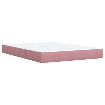 Boxspring met matras fluweel roze 160x200 cm