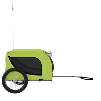 VidaXL Hondenfietstrailer oxford stof en ijzer groen en zwart - thumbnail
