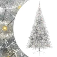 VidaXL Kunstmatig voorverlicht kerstboom met 300 led zilver 240 cm pet - thumbnail