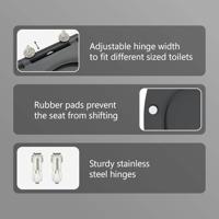 VidaXL Toiletzitting antraciet 47 x 37,5 x 3,8 cm duroplast - thumbnail