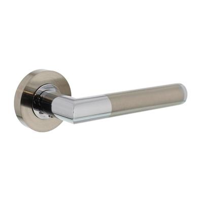 Intersteel Gatdeel links deurkruk Bastian op rozet - chroom/nikkel mat