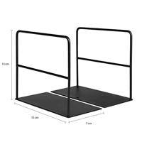 QUVIO Boekenstandaard metaal 1 paar - Zwart - thumbnail