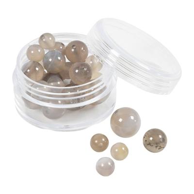 Creativ Company Kralen van agaat, d 6+8+10 mm, gatgrootte 0,9-1 mm, ca. 28 stuk, transparant grijs, 28 stuk/ 1 doos