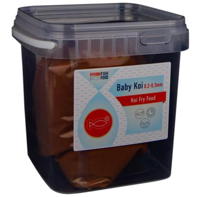 Vivani Baby Koivoer 1kg - Optimale Groei & Gezondheid voor Jonge Koi, 0,2-0,3mm Pellets
