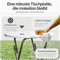 Statafel Marmerlook Wit rond 60cm Inklapbaar - thumbnail