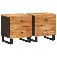 Nachtkastje 2 pcs Bruin 40 x 33,5 x 46 cm Massief Mango Hout - thumbnail