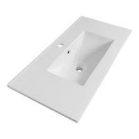 Brauer Frost Wastafel Ondiep - 80 cm - met 1 Spoelbak en 1 Kraangat - Keramiek Hoogglans Wit - thumbnail