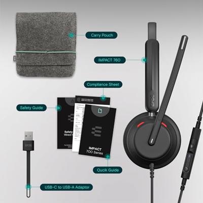 EPOS IMPACT 760 On Ear headset Kabel Stereo Zwart Telefoon EPOS IMPACT 760 On Ear headset Kabel Stereo Zwart Telefoon