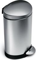 Simplehuman Afvalemmer Half Rond 10 liter (zilver) - thumbnail