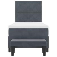 Boxspring Bed met Matras & Bank Donkergrijs 100x200 cm Fluweel - thumbnail