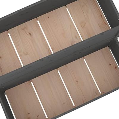 VidaXL Plantenbak 110x84x75 cm massief grenenhout grijs