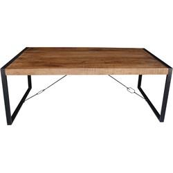 LivingFurn Industriële Eettafel 'Strong' 140 x 80cm, Mangohout en staal LivingFurn Industriële Eettafel 'Strong' 140 x 80cm, Mangohout en staal