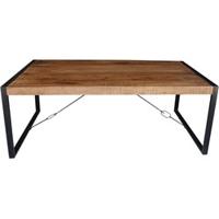 LivingFurn Industriële Eettafel 'Strong' 140 x 80cm, Mangohout en staal - thumbnail
