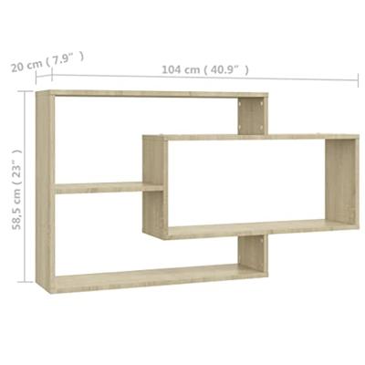 Wandschappen 104x20x58,5 cm bewerkt hout sonoma eikenkleurig Wandschappen 104x20x58,5 cm bewerkt hout sonoma eikenkleurig