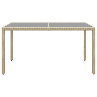 5-delige Tuinset poly rattan en gehard glas beige - thumbnail