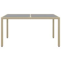 7-delige Tuinset poly rattan en gehard glas beige - thumbnail