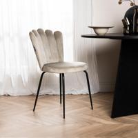 Nohr Eetkamerstoel 'Kyrstle' Velvet, kleur Beige - thumbnail