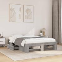 Bedframe bewerkt hout grijs sonoma eikenkleurig 140x190 cm - thumbnail