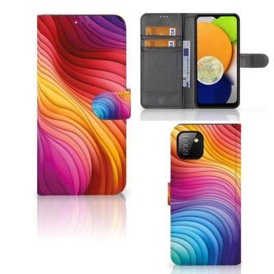 Book Case voor Samsung Galaxy A03 Regenboog | Portemonnee hoesje