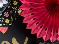 Papieren Waaiers Set Rood 3-delig - thumbnail