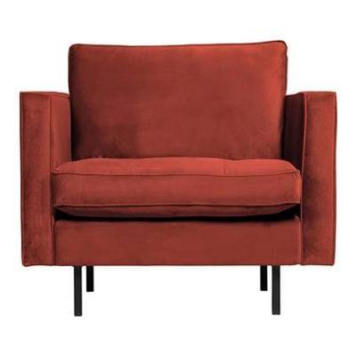 WOOOD Fauteuil 'Rodeo' Classic, Velvet, kleur Chestnut