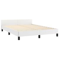 Bedframe met hoofdbord kunstleer wit 140x190 cm - thumbnail