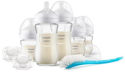 Natuurlijke glazen babyfles geboorteset - PHILIPS AVENT - Newborn Kit - 240 ml - Gemengd