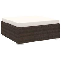 Voetensteun 1 st met kussen poly rattan bruin - thumbnail