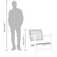 Tuinstoelen 2 st poly rattan en acaciahout beige - thumbnail