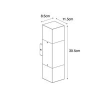 QAZQA Buiten wandlamp roestbruin met smoke kap 2-lichts IP44 - - thumbnail