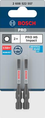 Bosch Accessoires pro hex slagschroefbit | h5 | 55 mm | 2-delig - 2608522557 Bosch Accessoires pro hex slagschroefbit | h5 | 55 mm | 2-delig - 2608522557