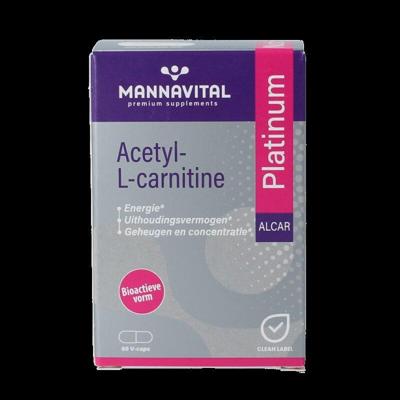 Mannavital Acetyl-L-Carnitine platinum 60 Vegetarische capsules