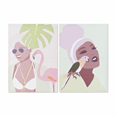 Schilderij DKD Home Decor Tropisch (50 x 1,8 x 70 cm) (2 Stuks)