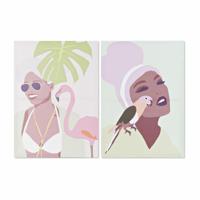 Schilderij DKD Home Decor Tropisch (50 x 1,8 x 70 cm) (2 Stuks) - thumbnail