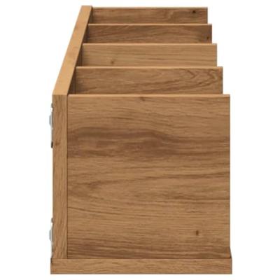 CD-wandschap 100x18x18 cm bewerkt hout artisanaal eikenkleurig