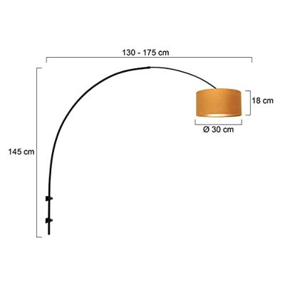 Steinhauer Muur booglampSparkled zwart met goud - 8141ZW