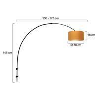 Steinhauer Wandlamp Sparkled light 8141zw zwart kap goud velours - thumbnail