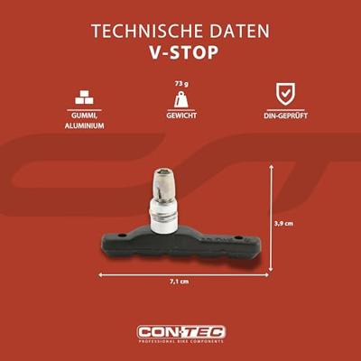 CONTEC remschoen "v-stop" ct brake shoes cartr. v-stop v-brake black