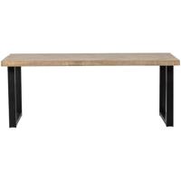 WOOOD Eettafel 'Tablo' Mangohout Visgraat, met U-poot, 200 x 90cm - thumbnail