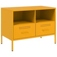 Tv-meubel 68x39x50,5 cm staal mosterdgeel - thumbnail