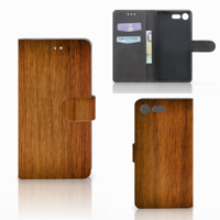 Sony Xperia XZ Premium Book Style Case Donker Hout - thumbnail