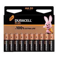 Duracell Plus AA-batterijen (20 stuks) - 1,5V-alkaline batterijen - Gaan tot 100% langer mee - Betrouwbaar voor dagelijks gebruikte apparaten - 0% plastic verpakking - 10 jaar te bewaren - LR6 MN1500 - thumbnail