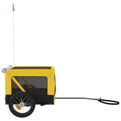 Hondenfietstrailer oxford stof en ijzer geel en zwart - thumbnail